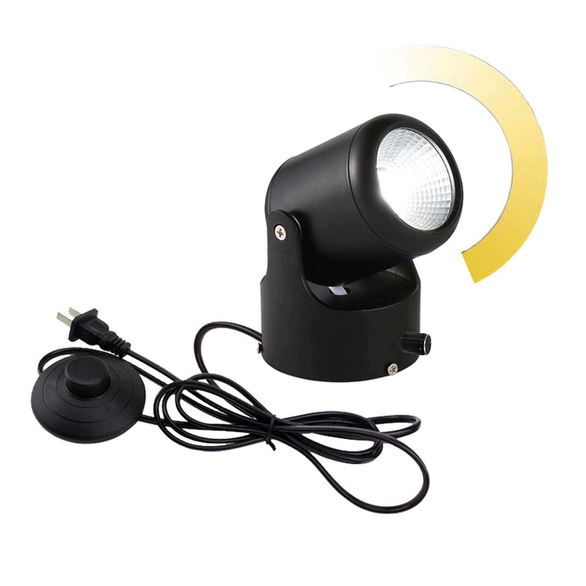 Kiven LED Accent Uplight with Foot Control On Off Switch， Handheld Sized Portable Spot Light, Black