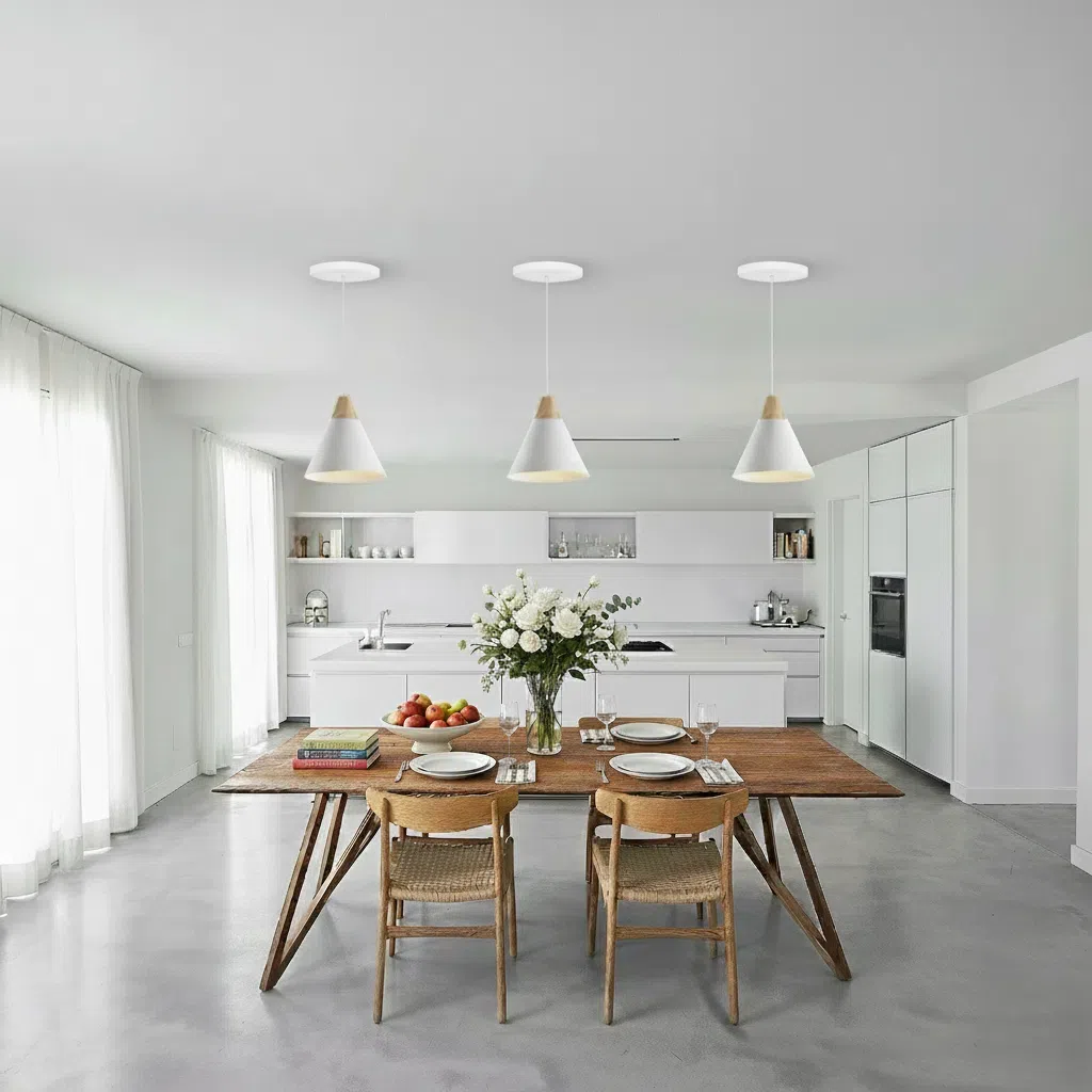 Kiven Instant Light E26 Recessed Can Light Conversion Kit to Scandinavian Pendant for Kitchen Island, Bedroom Customizable