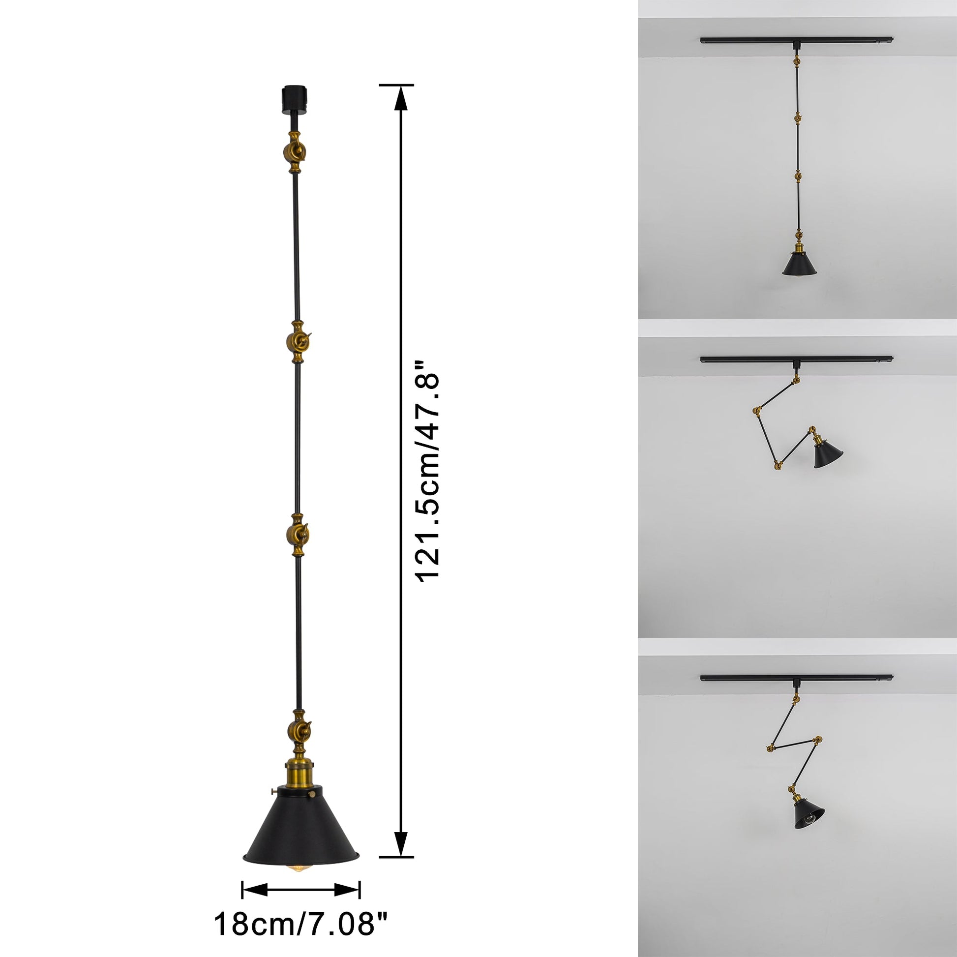 Adjustable Black & Bronze Track Lamp. Vintage design, offering flexible lighting solutions for various spaces.