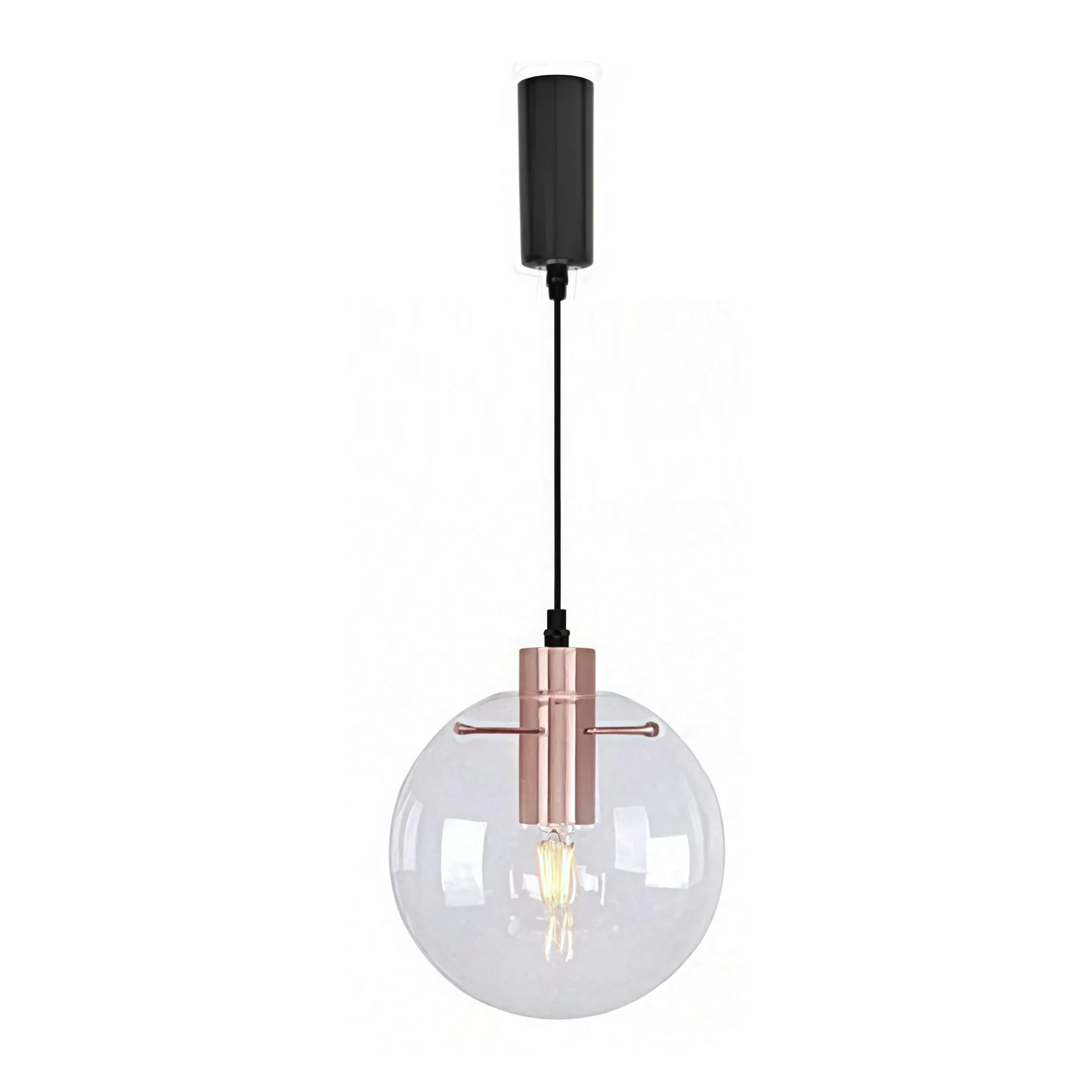 Kiven H-Type Track Lighting Light fixture, Modern Halo Track Pendant Light with Built-in Cable Wrapper and Glass Lampshade, Adjustable Length for Bedroom Kitchen Shop,Black Finish,1-Light