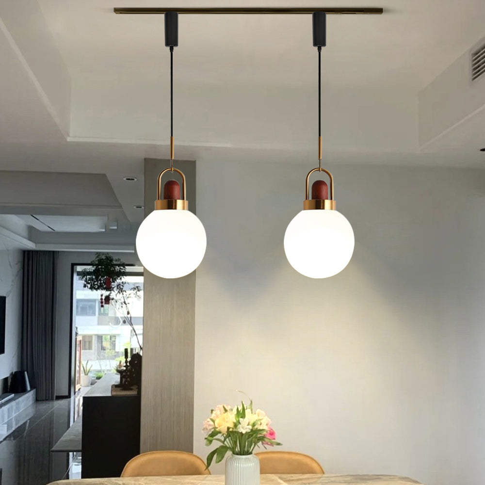 Track Pendant Lighting Modern H Track Lighting Heads Adjustable Height Decorate for Kitchen, Dining Room,loft aisle bar Glass Globe (Bulb & Track Rail NOT included)