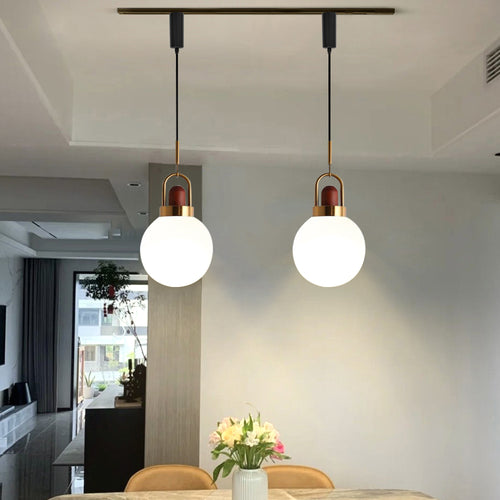 Track Pendant Lighting Modern H Track Lighting Heads Adjustable Height Decorate for Kitchen, Dining Room,loft aisle bar Glass Globe (Bulb & Track Rail NOT included)