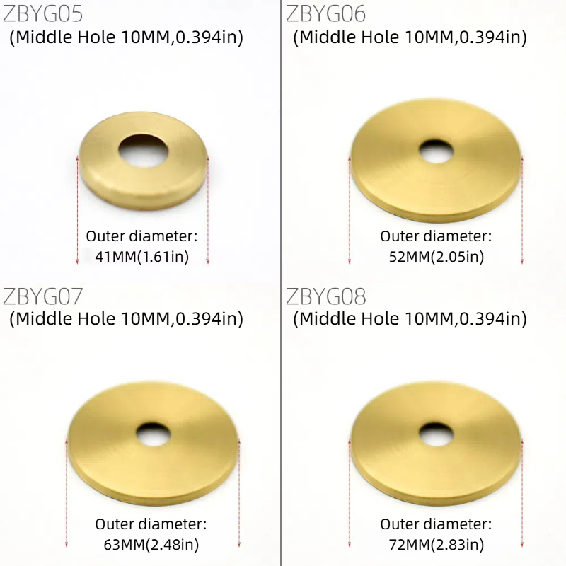 4-Pack Folded-Edge Round Sealing Discs: Brass Covers for Glass/Ceramic Bottle Mouths & Hollow Tubes, Lamp Accessories