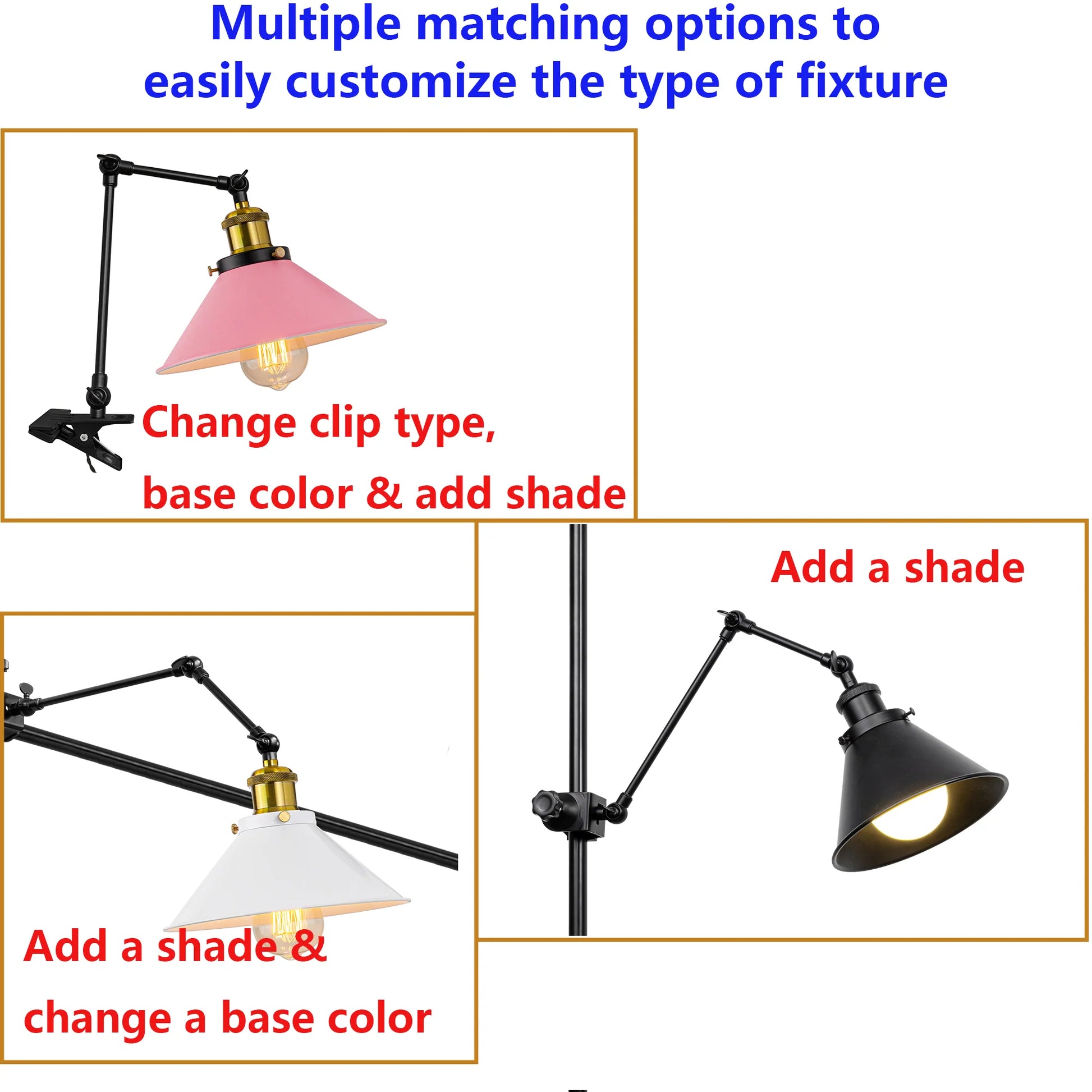 Customizable Clip Mount Adjusted Arm Clamp Lamp For Indoor Plants Or Daily Lighting