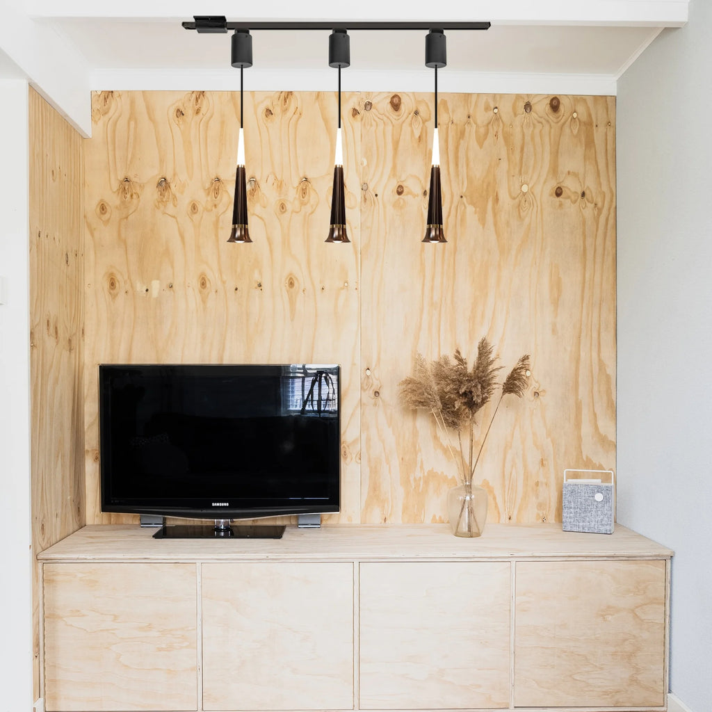 Kiven J-Type LED Track Lighting, 3-Light Modern Dimmable Juno Track Pendant Light, J Track Lighting Pendants Adjustable Length