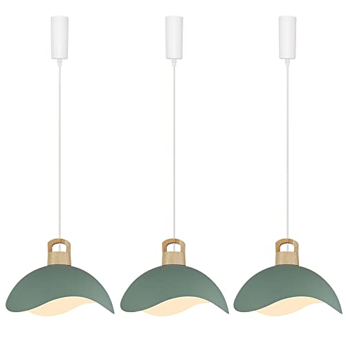 Kiven H-Type Track Lighting, Modern Halo Track Pendant Light with Blue Iron Shade, Adjustable Length Track Light Pedant for Bedroom Kitchen Home Lighting