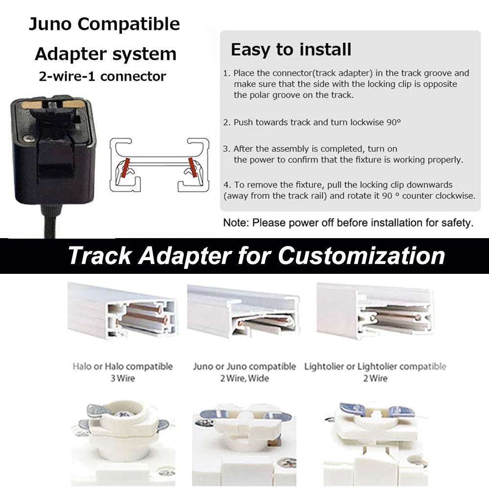 Kiven J-Type LED Track Lighting, 3-Light Modern Dimmable Juno Track Pendant Light, J Track Lighting Pendants Adjustable Length