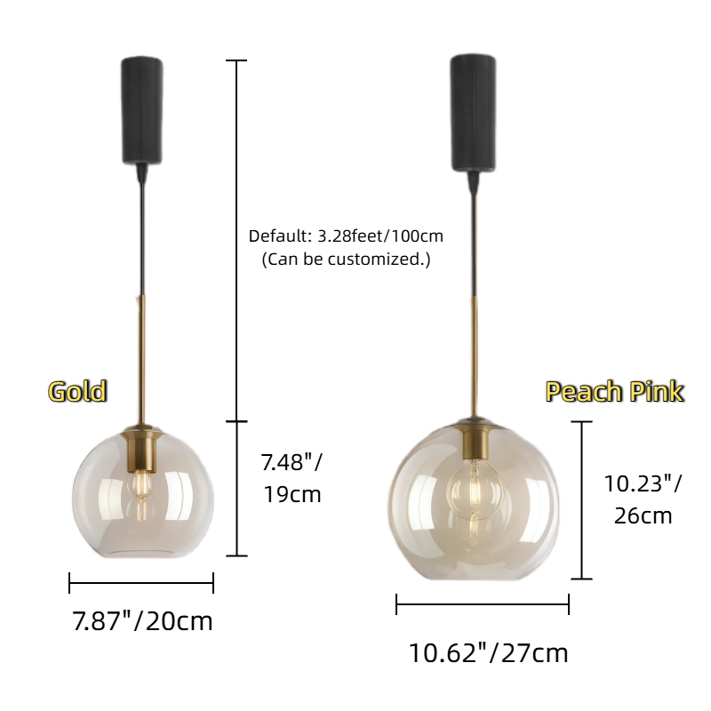 Track Pendant Lighting Modern H/J/L Track Lighting Heads Adjustable Height Decorate for Kitchen, Dining Room,loft aisle bar Glass Globe (Bulb & Track Rail NOT included)