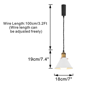 Vintage white pendant light, adjustable wire length, bronze finish, ideal for stylish spaces