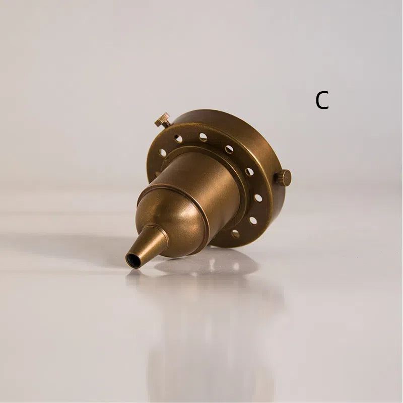 Kiven E26 Brass Lamp Holder Vintage Industrial Light Socket for DIY Lighting Projects Snap Ring Insert Lampshade 2 Pack