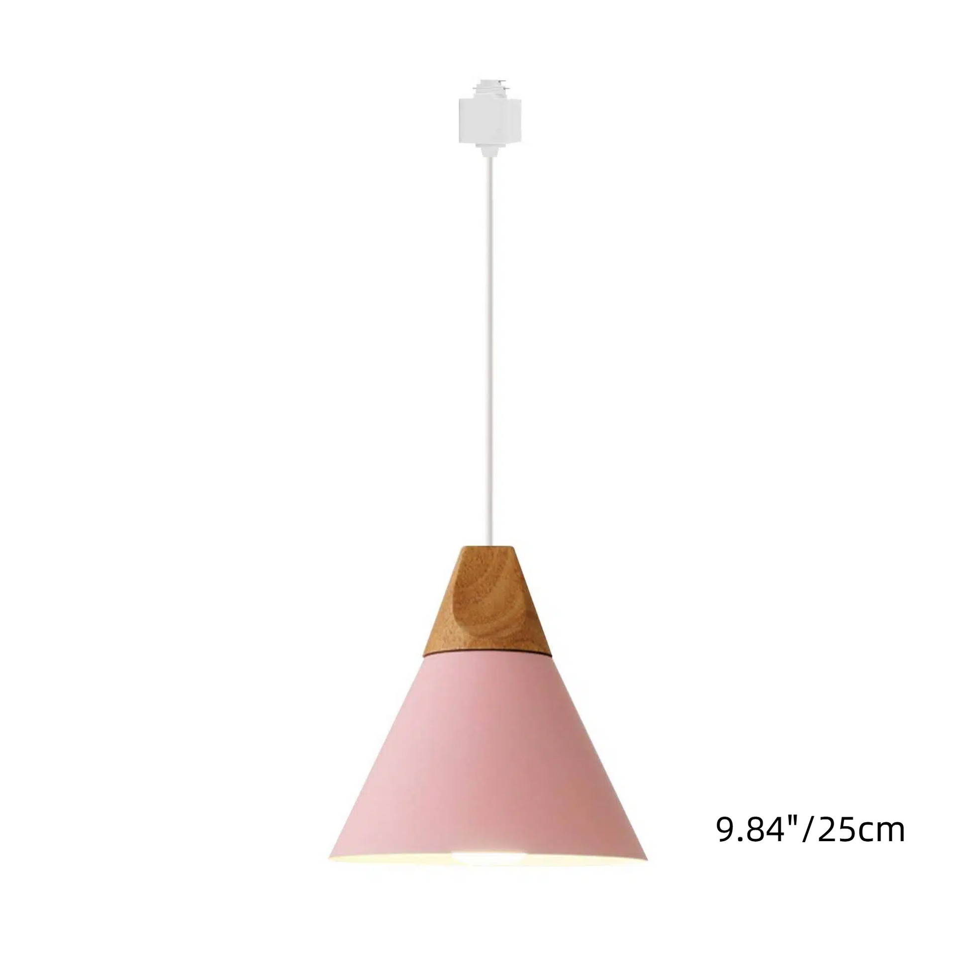 H-Type Track Pendant Lighting White Scandinavian Style Pendant Lights for Kitchen, Dining Room, Bedroom Modern Wood and Aluminum Light(Bulb & Track Rail NOT included)