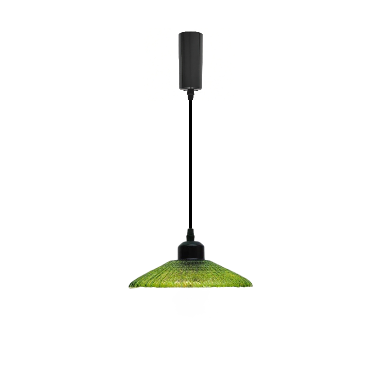 Kiven Retro H Track Pendant Light, Nordic Vintage American Farmhouse Industrial Green Glass Shade, for Cafe Bar Restaurant Hallway Lighting