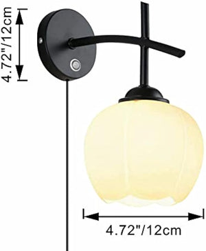 Kiven Plug in UL Listed Wall Lamp Motion Sensor Wall Sconce,Modern Style Wall Sconce Glass Globe Wall Sconce for Decor - Bulb Not Included