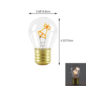 Kiven 1 Pcs USB Type-C Rechargeable LED Night Light Bulb Bell Pattern E40 Base Decorative Mood Lighting, Fun Gift for Home Bedroom Kids' Room