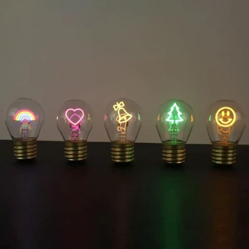 Kiven 1 Pcs USB Type-C Rechargeable LED Night Light Bulb Bell Pattern E40 Base Decorative Mood Lighting, Fun Gift for Home Bedroom Kids' Room