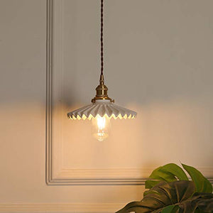 Swag Pendant Light with 15ft Plug-in UL Dimmable Cord Retro Ceramic Marble Shade Light Fixtures Nordic Decoratefor Hanging Ceiling Light for Dining Room Bulbs Not Included