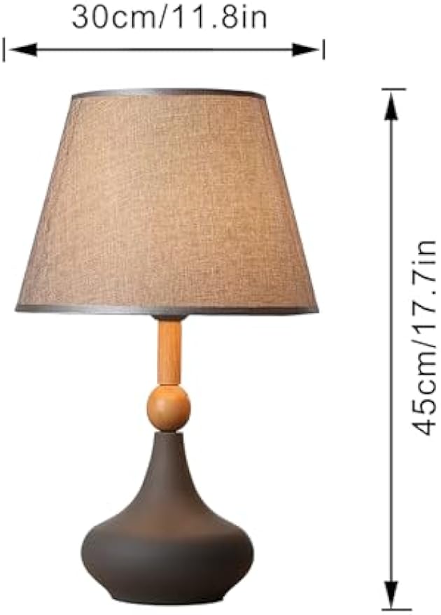 Kiven Cordless Table Lamp, Dimmable Ceramic Bedside Lamps for Nightstand with Gray Fabric Lampshade, Modern Rechargeable Desk Lamp for Reading Home Decor Bedside,Set of 2