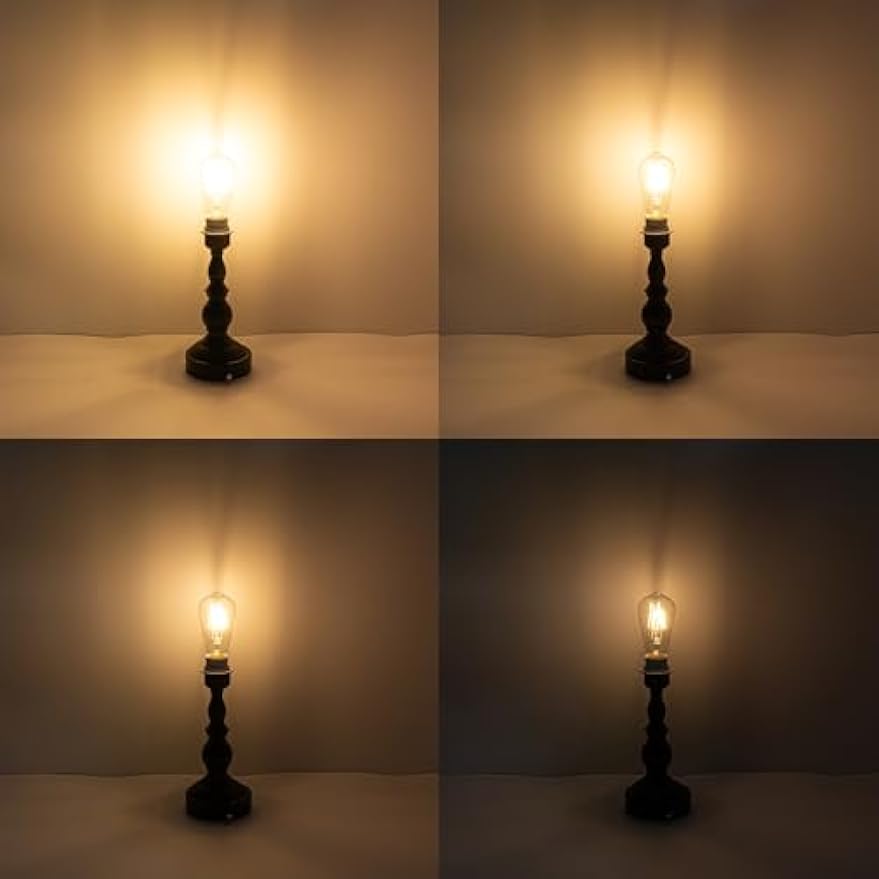 Kiven Cordless Table Lamp,Black Dimmable Rustic Farmhouse Bedside Desk Lamps,2700K Warm Black, 1-Light Rechargeable Nightstand Lamp for Office Home Decor Bedside B2CDTD3