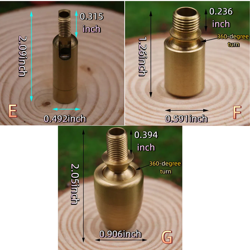 4-Pack Solid Copper Swivel Connectors for Adjustable Table, Wall & Floor Lamp DIY Assembly (Indoor/Outdoor Use)