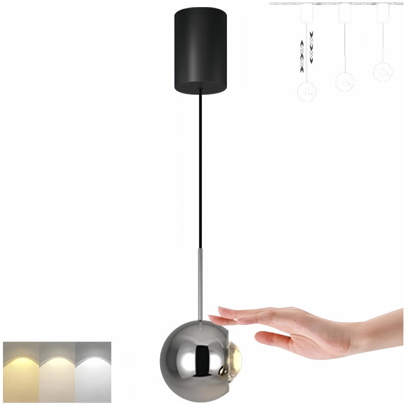Kiven Semi Flush Mount, 10W Hanging Lamp Touch Control Gimbaled Spotlight Adjustable Height Island Light Stepless Dimming 3 Colors for Bedroom Kitchen Sink Dining Rooms Sloped Ceiling