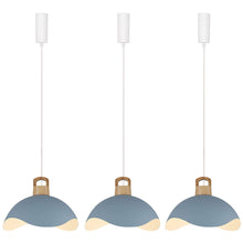 Load image into Gallery viewer, Track Pendant Light with Multi Color Iron Shade, Adjustable Length with 3 light for Home Lights