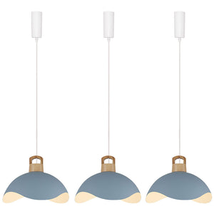 Track Pendant Light with Multi Color Iron Shade, Adjustable Length with 3 light for Home Lights