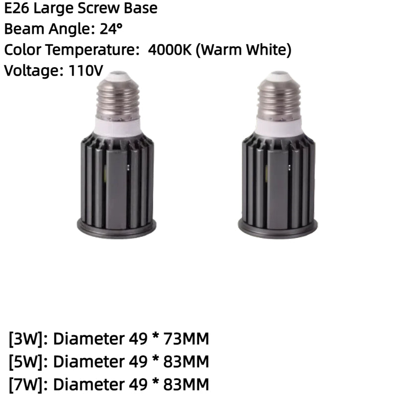Kiven Honeycomb LED Concentrated Beam Spotlight, E26 Screw Base Anti-Glare High CRI Lamp Cup,  GU10 110V High-Brightness Bulb