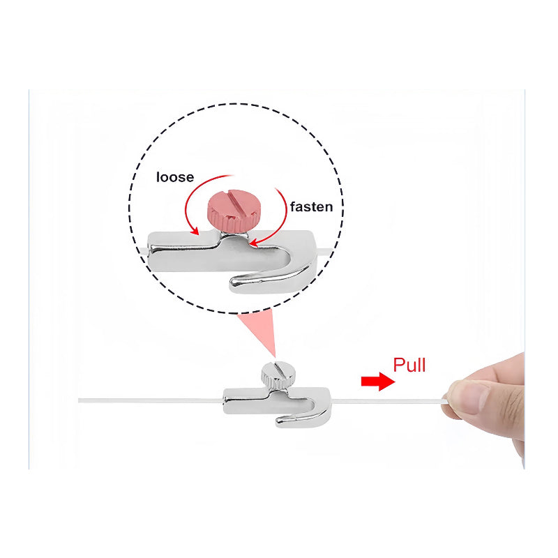 Kiven Track Picture Hanger Wire Rope Self-Locking Tensioner, Mirror Hanging Wire, Adjustable Movable Hanger Pulley Guide Rail Groove Accessories(Customizable)