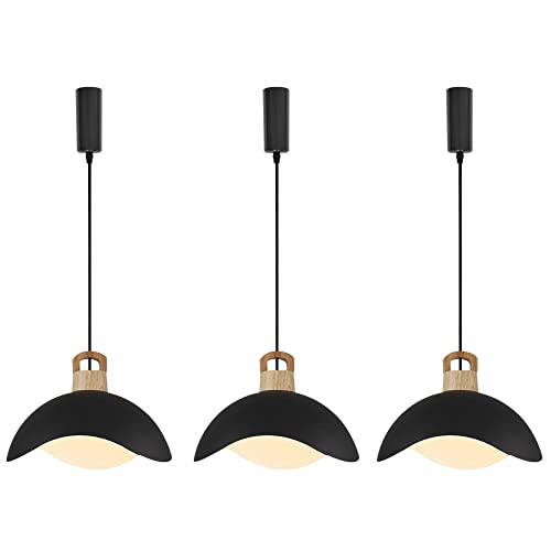 Kiven H-Type Track Lighting, Modern Halo Track Pendant Light with Blue Iron Shade, Adjustable Length Track Light Pedant for Bedroom Kitchen Home Lighting