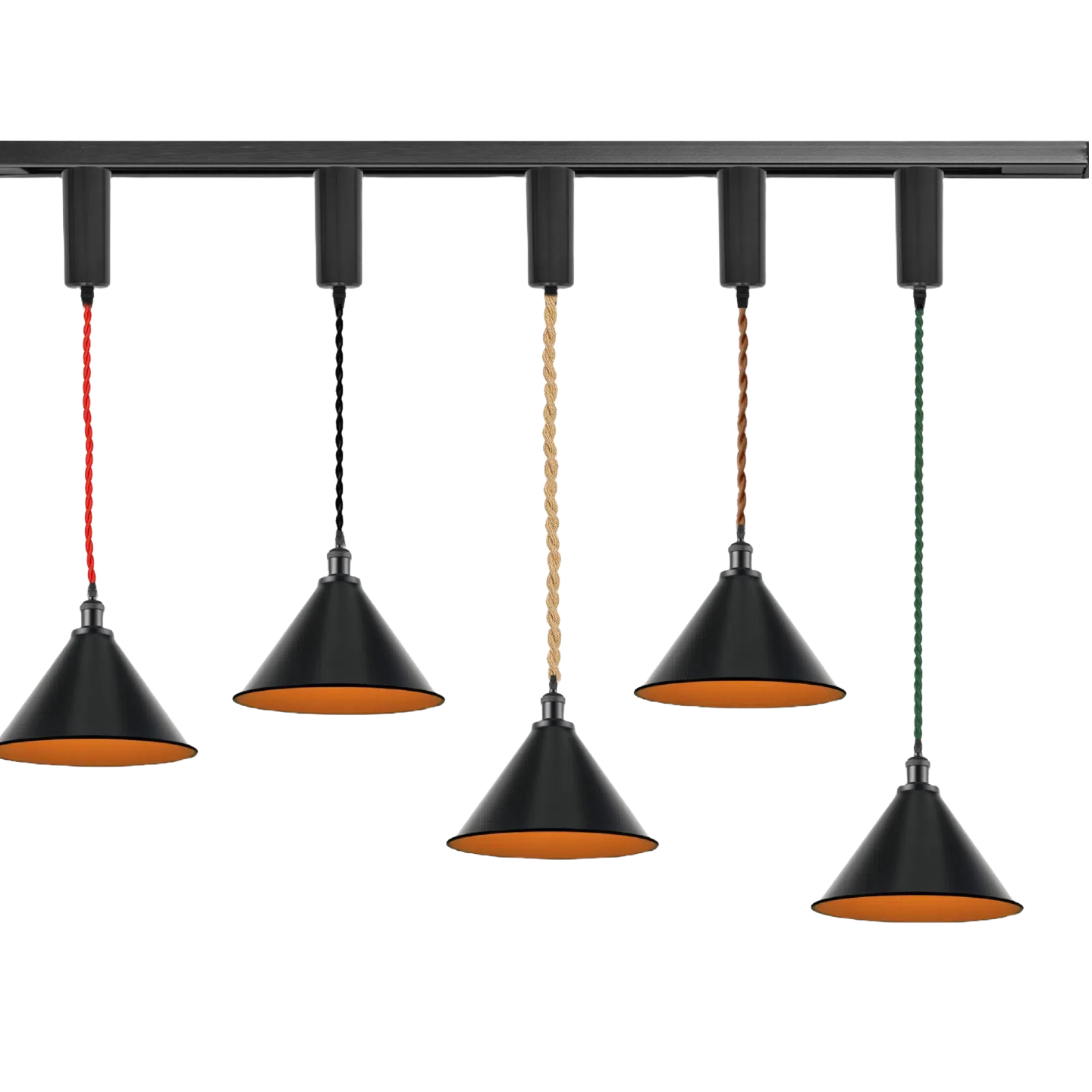 3pcs Adjustable Cable Track Light with Industrial Style Shade, Vintage Pendant Lighting, Suitable for Kitchen and Home, H-type Track J-type Track