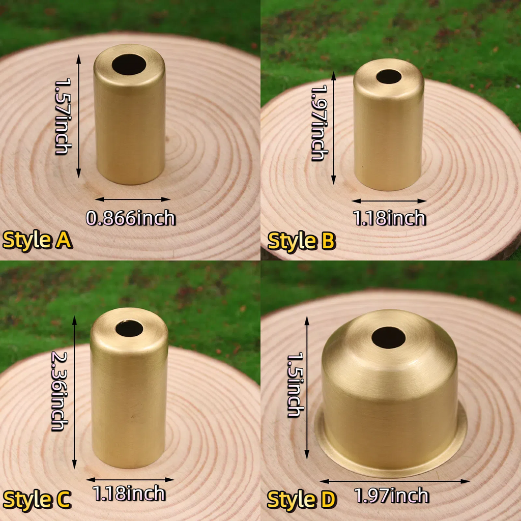 4-Pack Solid Copper Lamp Cups for G9/E27/E14/E40 Holders – Anti-Oxidation Brass Shades for DIY Ceiling, Table & Floor Lamp Assembly (Indoor/Outdoor)