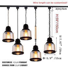 Load image into Gallery viewer, Dimmable Pendant Light Amber Industrial Vintage Stytle Customizable Track Light