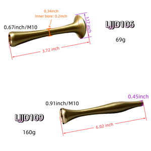 Kiven brass decorative rods, M10 threaded ends, detail of dimensions for French table and floor lamp DIY assembly.