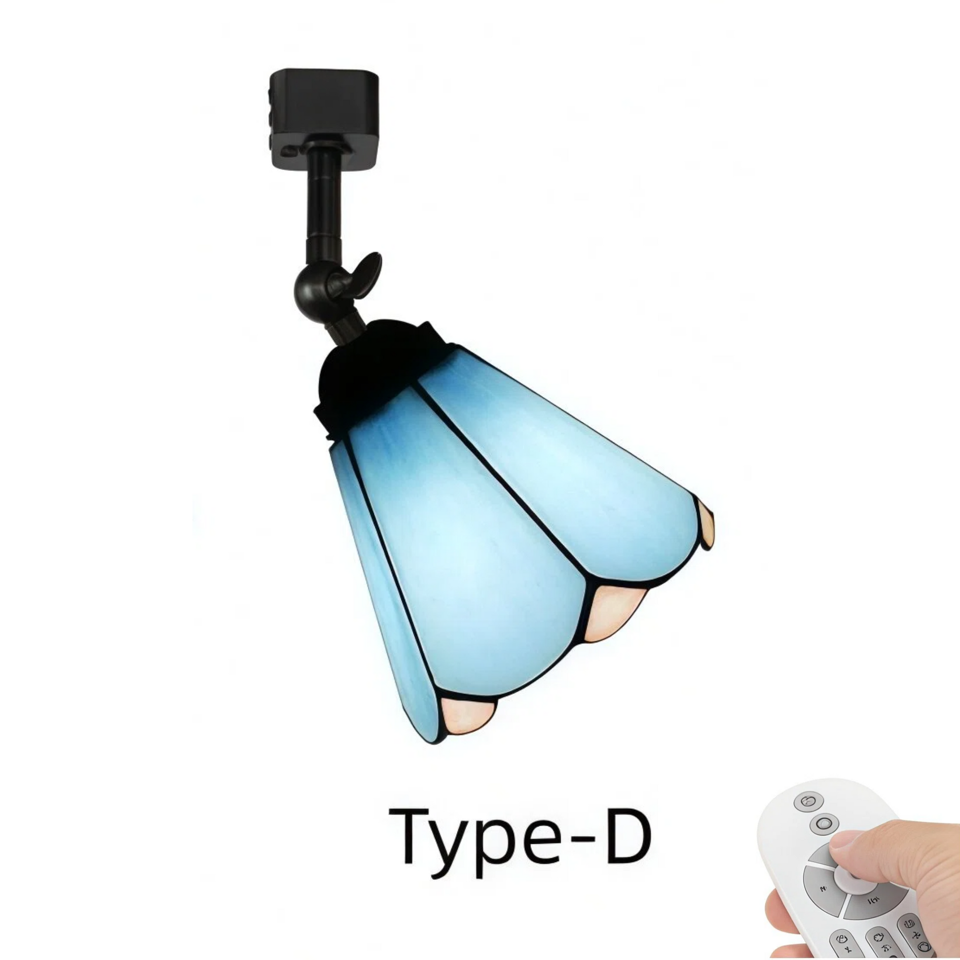 Kiven Dimmable H-Type Track Head Lighting Adjustable Angle Tiffany Ceiling Light Colorful Dragonfly Glass Shade Handmade Track Light Fixture for Gallery Mirror Front(No Track)