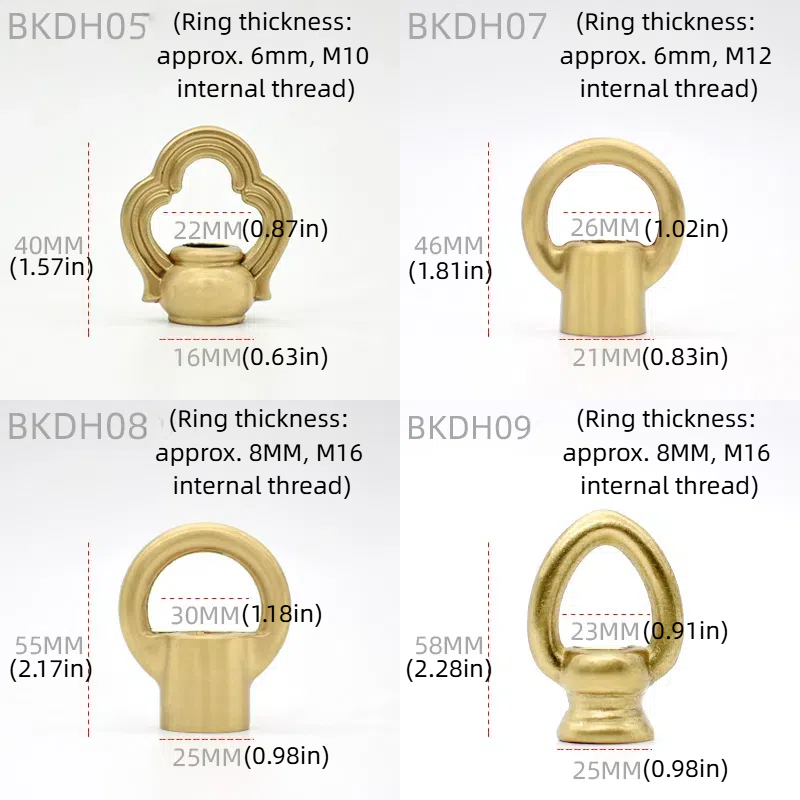 2-Pack Solid Brass Closed - Loop Ceiling Hook Rings: Heavy - Duty Load - Bearing Links for Bedroom Lighting Fixtures, Chandelier Chain Shortening & Socket Connection