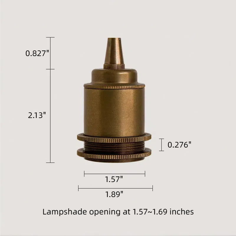 2 Pack E26 lamp holder socket adapter Brass Retro Vintage DIY Lighting Decorative Standard screw-in socket Insert Light Bulb