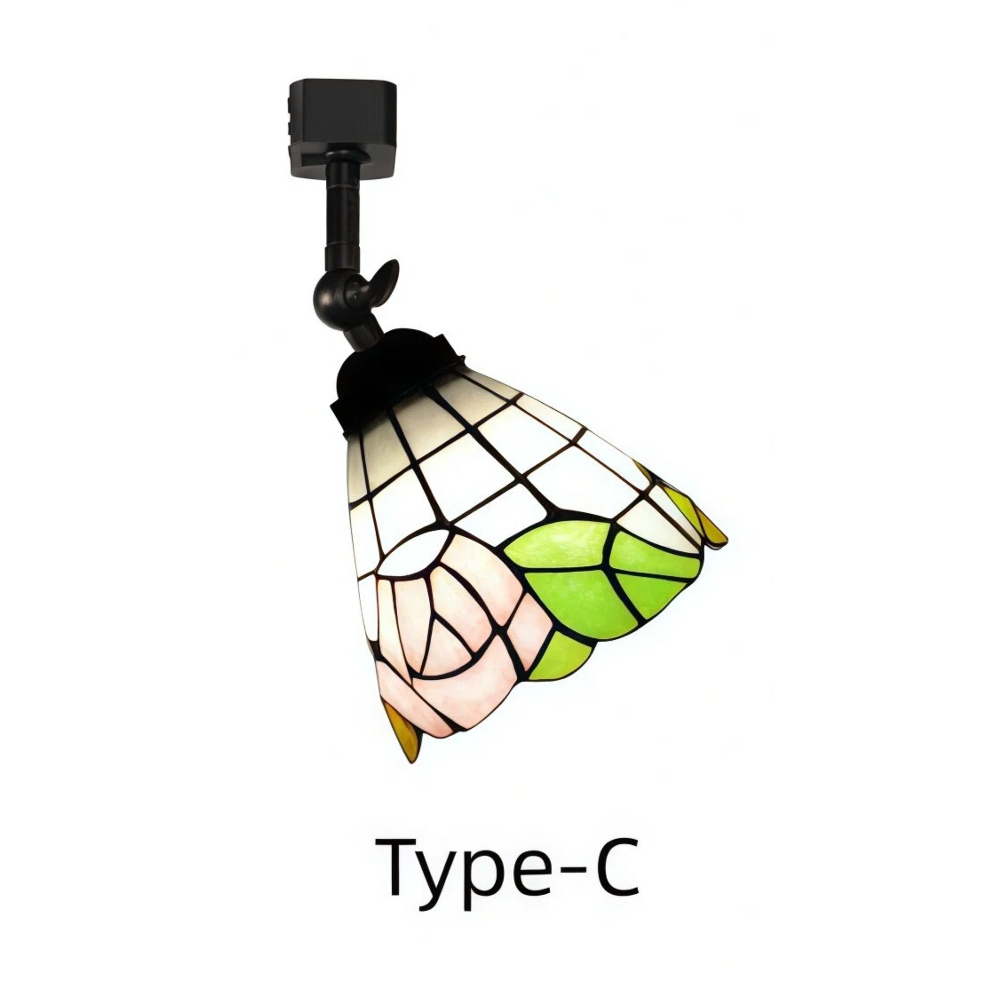 Kiven Dimmable H-Type Track Head Lighting Adjustable Angle Tiffany Ceiling Light Colorful Dragonfly Glass Shade Handmade Track Light Fixture for Gallery Mirror Front(No Track)