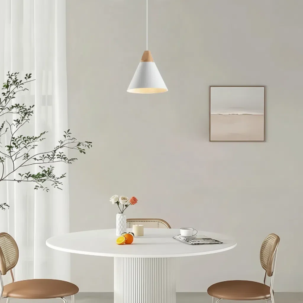 Kiven Instant Light E26 Recessed Can Light Conversion Kit to Scandinavian Pendant for Kitchen Island, Bedroom Customizable
