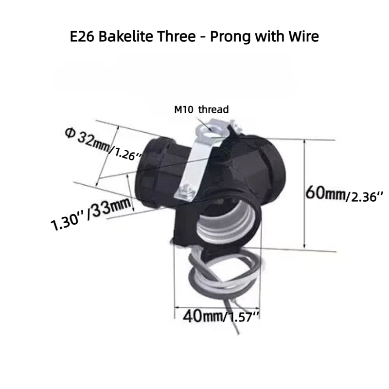 Kiven E26 Edison Screw Multi - head Lamp Base and Socket, 2/3 - head Fork Lamp Holder Converter for Chandeliers and Ceiling Lights