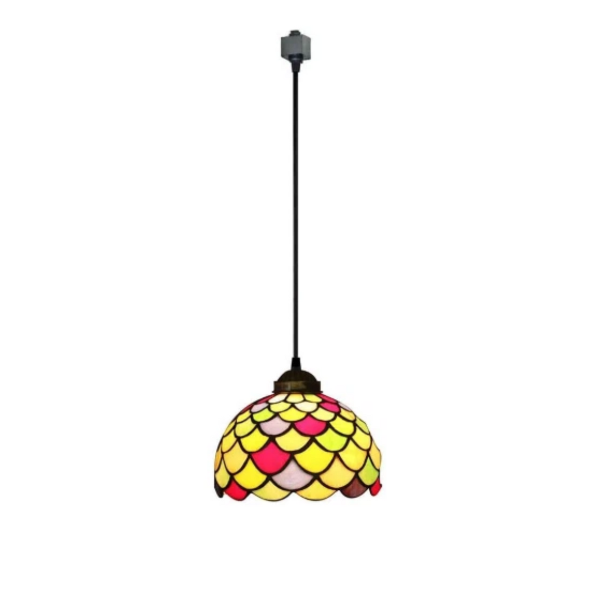Kiven H-Type Track Lighting Pendants, Tiffany Style h Track Pendant Lights, 1-Light Decorative Track Lighting Fixture for Kitchen Island Hallway,Brown