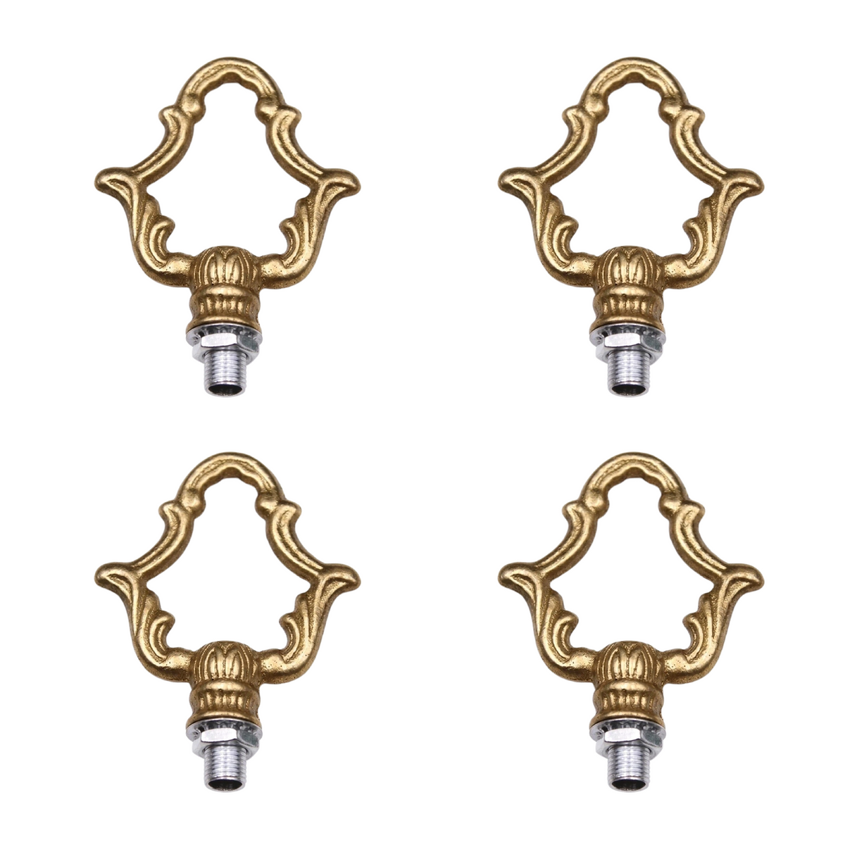 4-Pack Solid Copper Open & Closed Ring Hooks for Heavy-Duty Chandelier & Outdoor Lantern Assembly, Rust-Proof Ceiling Canopy Mount