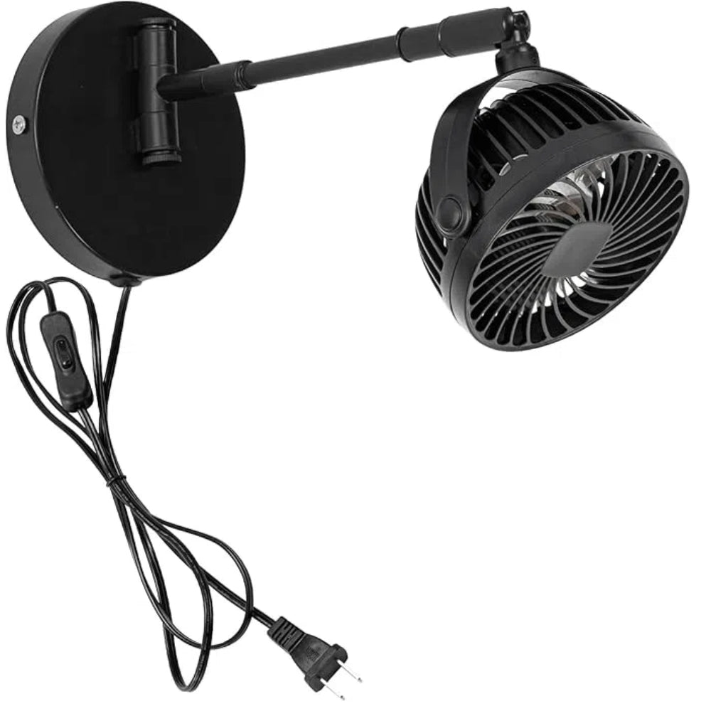 Kiven Small Wall Mount Swivel Fan with Flexible Arm, Modern Wall Mount Fans 4 Inch Wall fans with 5.9ft Plug in Cord, Vintage Ceiling Fans for Bathroom Kitchen Office