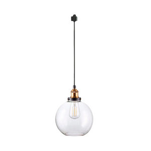Modern track pendant light with crystal glass globe lampshade and customizable features.