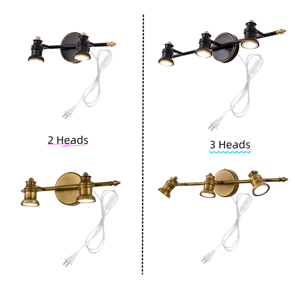 Wall Sconce Plug-in Black Farmhouse Nordic Mirror Light Loft Bedroom Entrance Hallway Coffee shop