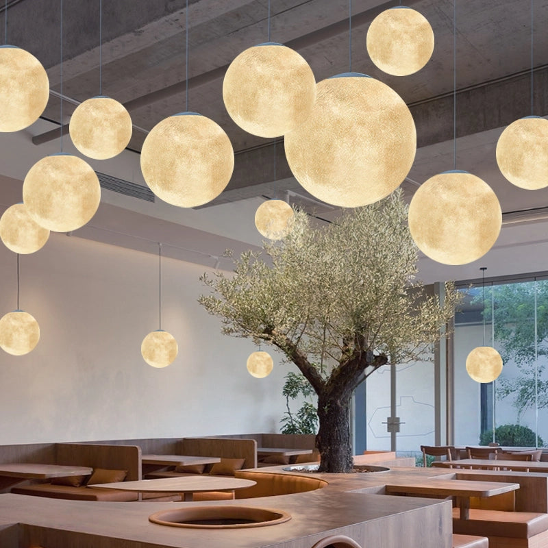 Kiven Nordic Style H & J Track Lunar Pendant Lights for Creative Display Windows, Dining Rooms, and Bars - Ideal for Fashion Stores and Commercial Use (Indoor Lighting)