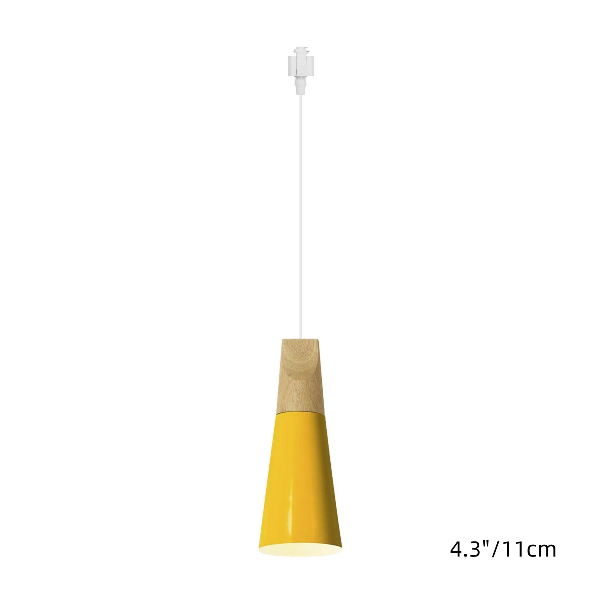 H-Type Track Pendant Lighting White Scandinavian Style Pendant Lights for Kitchen, Dining Room, Bedroom Modern Wood and Aluminum Light(Bulb & Track Rail NOT included)