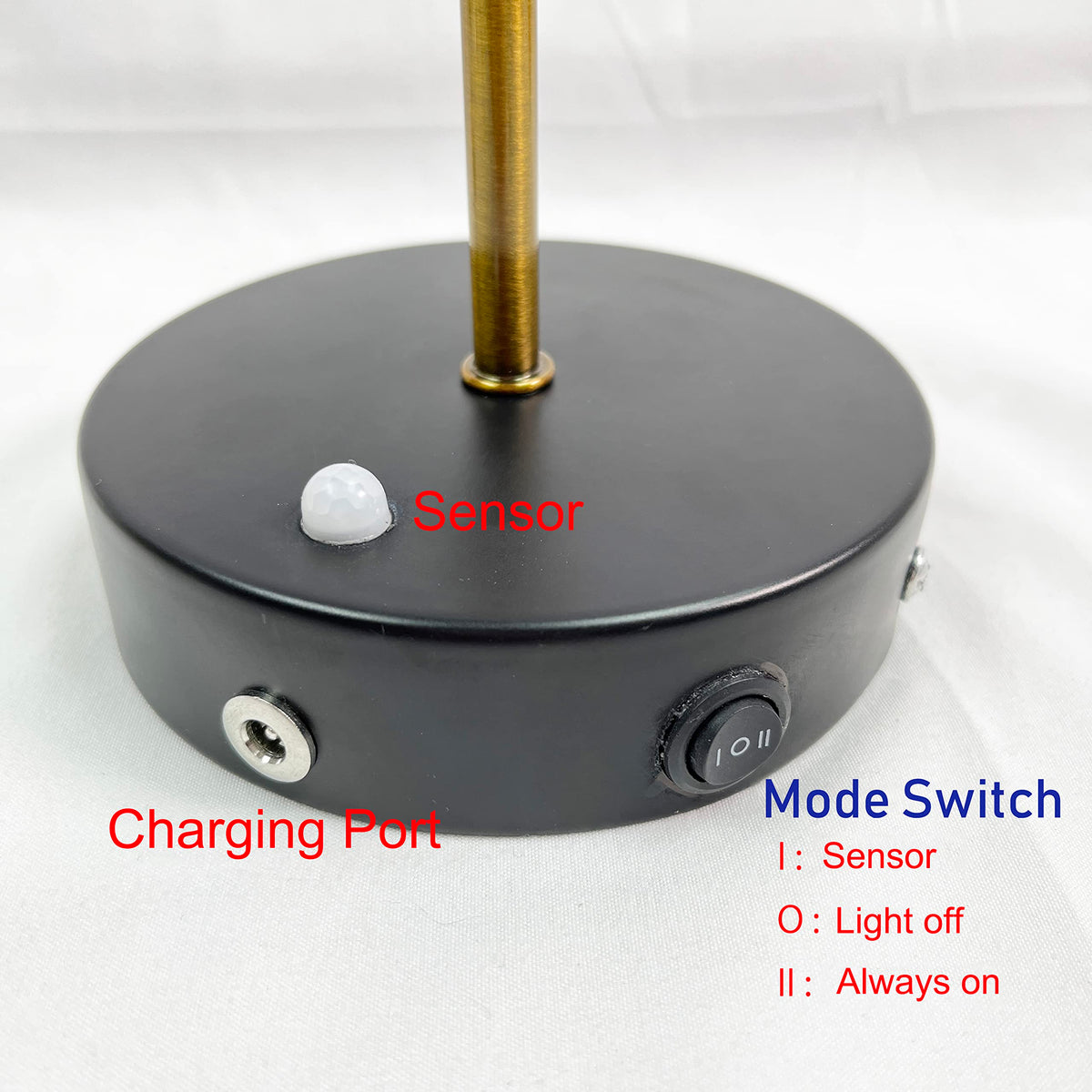 Modern Industrial Motion Sensor Wall Sconce - Rechargeable Battery Operated Wall Light with Edison Bulb