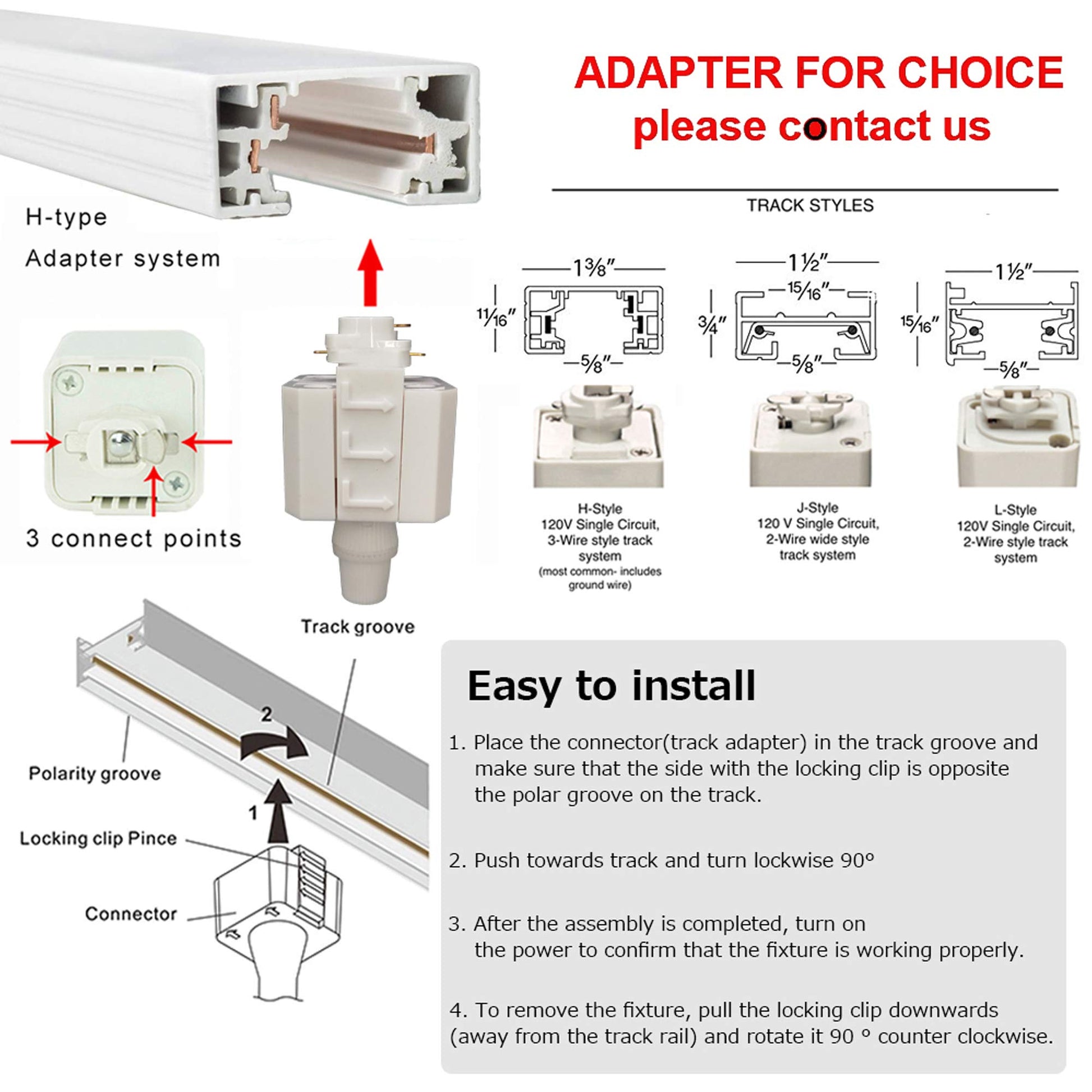 Adjustable Track Pendant Light White Nordic Style H-Type Track Light with a Dimmable Bulb for Kitchen Island, Living Room