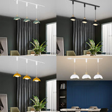 Load image into Gallery viewer, Track Pendant Light with Multi Color Iron Shade, Adjustable Length with 3 light for Home Lights
