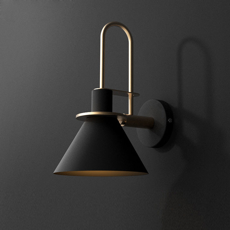 Wireless, dimmable black and gold gooseneck LED wall sconce for stylish home lighting. Battery operated.